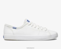γυναίκες Keds δερμάτινο sneaker kickstart λευκό/μπλε 006DX91