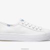 γυναίκες Keds δερμάτινο sneaker triple kick άσπρο 006DX134