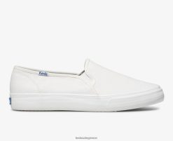 γυναίκες Keds διώροφο δερμάτινο slip σε sneaker άσπρο 006DX28