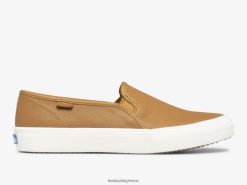 γυναίκες Keds διώροφο δερμάτινο slip σε sneaker μόκα 006DX30