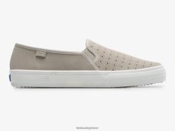 γυναίκες Keds διώροφο perf suede slip σε sneaker γκρί 006DX68