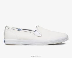 γυναίκες Keds Πρωτάθλημα δερμάτινο slip σε sneaker άσπρο 006DX25