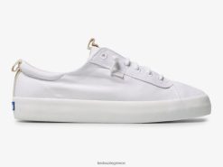 γυναίκες Keds σλιπ καμβάς κλωτσιού σε sneaker άσπρο 006DX59