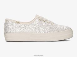 γυναίκες Keds το glitter γιορτινό αθλητικό παπούτσια πλατφόρμας κρέμα 006DX102