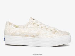 γυναίκες Keds x Rifle Paper Co. τριπλό kick colette jacquard sneaker ελεφαντόδοντο 006DX130